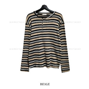 �y���������z�c�[�v�����y2plan�zUber Stripe Henley Neck Long Sleeve T-Shirt / �E�o�[�{�[�_�[�w�����[�l�b�N����T�V���c�y�����V���b�v�z