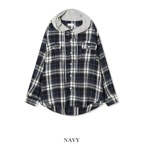 yzc[vy2planzWake check hooded shirt / EFCN`FbNt[hVcyVbvz
