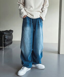 yzc[vy2planzMaxis banding wide denim pants / }LV[YofBOChfjpcyVbvz