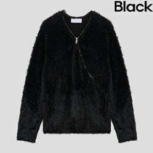 yzc[vy2planzUnbalanced angora zipper knit / AoXASt@Xi[jbgyVbvz