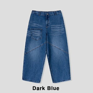 �y���������z�c�[�v�����y2plan�zPost pocket cutting wide denim pants / �|�X�g�|�P�b�g�J�b�e�B���O���C�h�f�j���p���c�y�����V���b�v�z