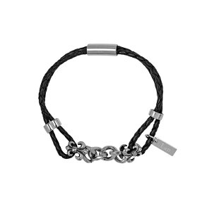 yzc[vy2planz[LAN ARCHIVE] Black Leather Cross Bracelet / [LAN ARCHIVE]ubNU[NXuXbgyVbvz