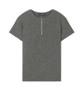 yzc[vy2planz[LANARCH] Half Zip-Up Short Sleeve T-Shirt / [LANARCH]n[tWbvAbvTVcyVbvz