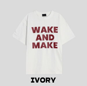 yzc[vy2planzMake lettering print short sleeve t-shirt / CN^OvgTVcyVbvz