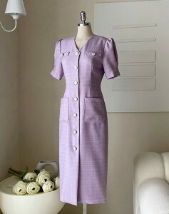 �y���������z�A�C�A���}���yI AM MARI�zHerildi Tweed Button One Piece / �w�����f�B�c�C�[�h�{�^�������s�[�X�y�����V���b�v�z