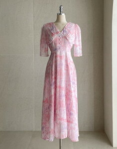 �y���������z�A�C�A���}���yI AM MARI�zTeilrin Chiffon Shirred Long One Piece / �e�C�����V�t�H���V���[�����O�����O�����s�[�X�y�����V���b�v�z