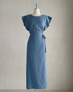 �y���������z�A�C�A���}���yI AM MARI�zPeto Linen Frill Wrap One Piece / �y�g���l���t�������b�v�����s�[�X�y�����V���b�v�z