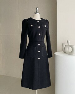�y���������z�A�C�A���}���yI AM MARI�zEnnis Shirring Wool Tweed One Piece / �G�j�X�V�������O�E�[���c�C�[�h�����s�[�X�y�����V���b�v�z