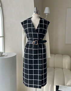 �y���������z�A�C�A���}���yI AM MARI�zNeti Check Vest Tweed One Piece / �l�e�B�`�F�b�N�x�X�g�c�C�[�h�����s�[�X / Neti Check Vest Tweed One Piece Belt Set / �l�e�B�`�F�b�N�x�X�g�c�C�[�h�����s�[�X�x���g