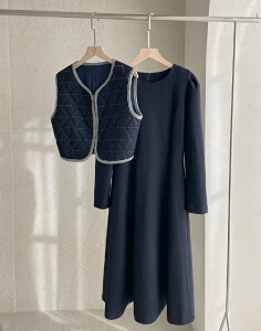 �y���������z�A�C�A���}���yI AM MARI�zMayroll Quilted Wool Vest A-line One Piece Set / ���C���[���L���e�B���O�E�[���x�X�gA���C�������s�[�X�Z�b�g�y�����V���b�v�z