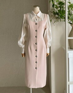 �y���������z�A�C�A���}���yI AM MARI�zRobarue Shirred Collar Color Matching One Piece / ���x���V���[�����O�J���[�ݕt�������s�[�X�y�����V���b�v�z