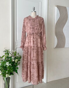 �y���������z�A�C�A���}���yI AM MARI�zWanda Shirring Chiffon Long One Piece / �����_�V���[�����O�V�t�H�������O�����s�[�X�y�����V���b�v�z