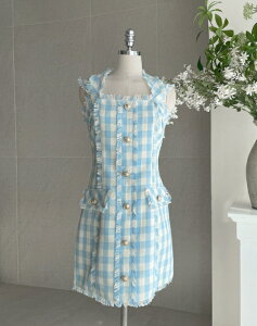 �y���������z�A�C�A���}���yI AM MARI�zCoron Check Tweed Mini One Piece / �R�����`�F�b�N�c�C�[�h�~�j�����s�[�X�y�����V���b�v�z
