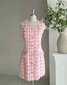 �y���������z�A�C�A���}���yI AM MARI�zCoron Check Tweed Mini One Piece / �R�����`�F�b�N�c�C�[�h�~�j�����s�[�X�y�����V���b�v�z