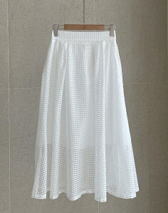 �y���������z�A�C�A���}���yI AM MARI�zFrench Check See-Through Banding Flare Long Skirt / �t�����`�`�F�b�N�V�[�X���[�o���f�B���O�t���A�����O�X�J�[�g�y�����V���b�v�z