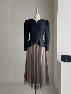 �y���������z�A�C�A���}���yI AM MARI�zCrete Color Scheme Pleated One Piece / �N���[�g�z�F�v���[�c�����s�[�X�y�����V���b�v�z