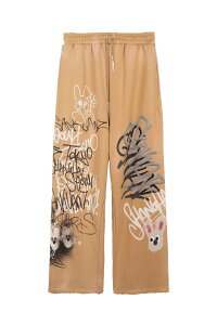 �y���������z�T���N�A���Y�ySANKUANZ�z25SS�� BUMPY GRAFFITI PRINT RELAXED SWEATPANTS / �o���s�[�O���t�B�v�����g�����b�N�X�X�E�F�b�g�p���c �j�����p�y�����V���b�v�z