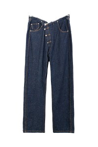 �y���������z�T���N�A���Y�ySANKUANZ�z25SS�� ASYMMETRICAL RAW-EDGE WIDE-LEG DENIM PANTS / �A�V�����g���J�����E�G�b�W���C�h���b�O�f�j���p���c �j�����p�y�����V���b�v�z