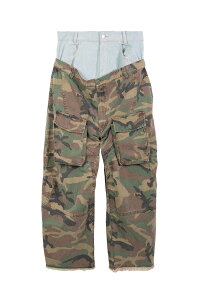 �y���������z�T���N�A���Y�ySANKUANZ�z25SS�� DOUBLE-LAYER WAIST CROPPED PANTS / �_�u�����C���[�E�G�X�g�N���b�v�p���c �j�����p�y�����V���b�v�z