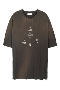 �y���������z�T���N�A���Y�ySANKUANZ�z25SS�� LOGO OVERSIZED BLEACHED T-SHIRT / ���S�I�[�o�[�T�C�Y�u���[�`T�V���c �j�����p�y�����V���b�v�z