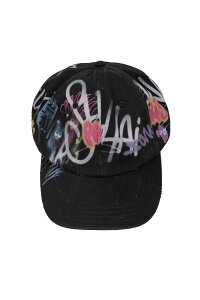 �y���������z�T���N�A���Y�ySANKUANZ�z25SS�� BUMPY GRAFFITI PRINT BLEACHED BASEBALL CAP / �o���s�[�O���t�B�e�B�v�����g�u���[�`�x�[�X�{�[���L���b�v �j�����p�y�����V���b�v�z