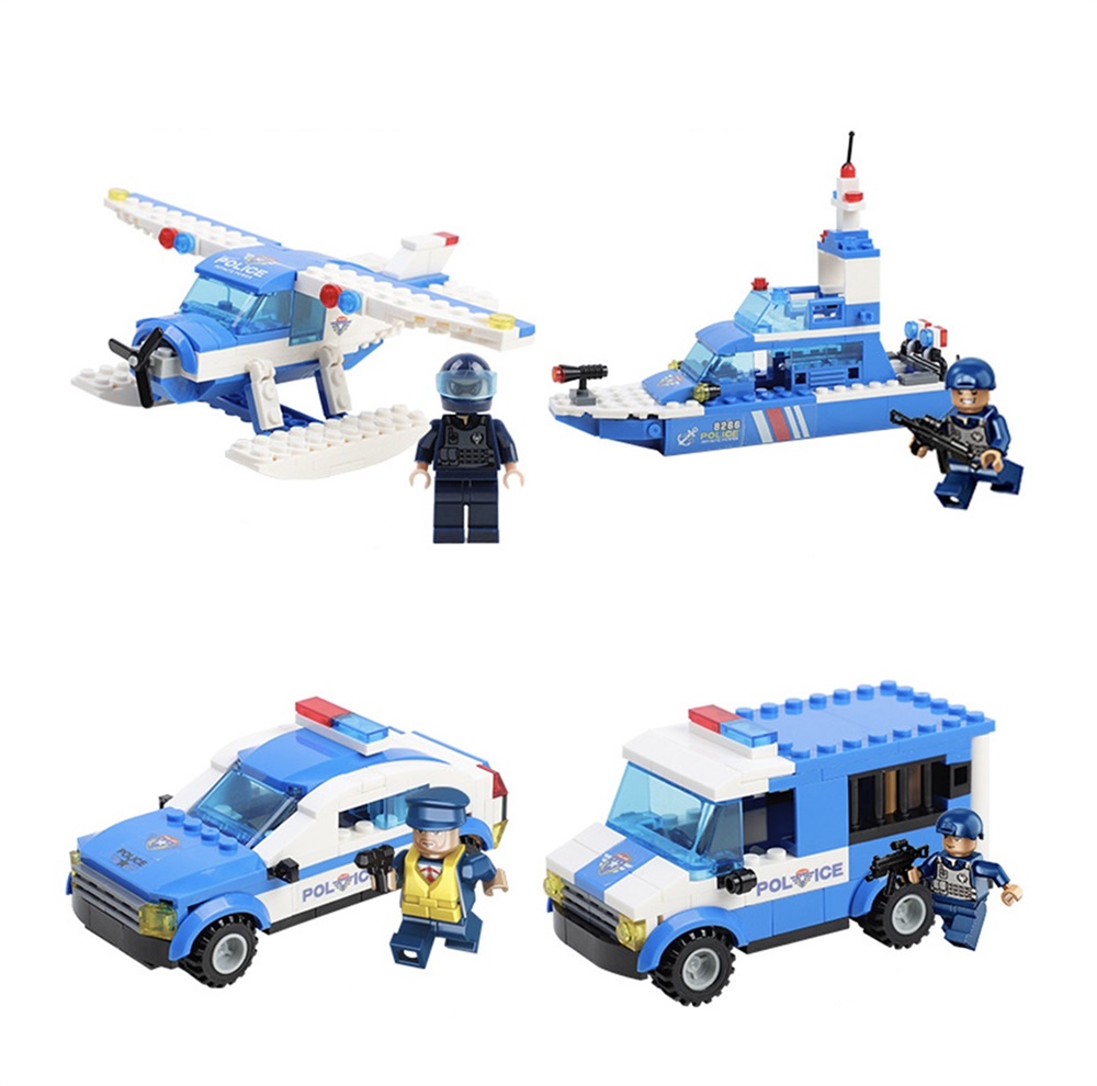 楽天市場】ブロック おもちゃ飛行機 車 セット 警察おもちゃ 8in1