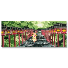手ぬぐい「灯篭と舞妓さん」