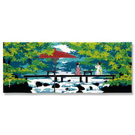 手ぬぐい「川床（かわどこ）と舞妓さん」