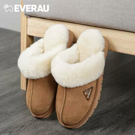 【EVERUGG】スリッパ アグ コケット サボ 商品番号：EA2002 レディース メンズ 男女兼用 羊毛 ウール素材 おしゃれ 靴 ファー ボア あったか 防寒 保温 ぺたんこ フラット シューズ かわいい レディース靴 冬靴 裏起毛 ふわふわ もこもこ