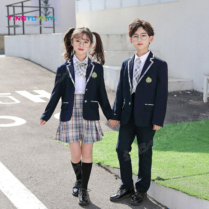 楽天市場】新発売 子供スーツ 5点セット スクール制服 男女兼用 學院風  