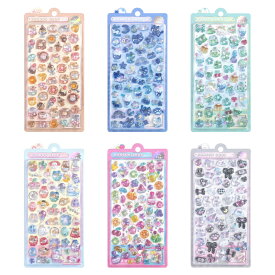 【6枚セット】ぷくぷくシール 可愛いシール スマホケース飾り 和風 日系 ごほうびシール ご褒美シール 立体シール ボンドロップ 装飾用 DIY用 3Dシール 手帳 ステッカーデコ 手作り キラキラ 貼り付け スマホケース 水筒 ペン 手芸用品 ステッカー アルバム キラキラ 贈り物