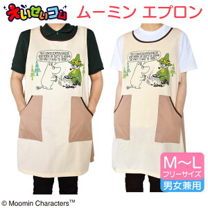 ムーミン エプロン 保育士 キャラクター ムーミン&スナフキンブラウン/ベージュ 大人 介護士 かぶりタイプ タオル掛け付き メール便 フリーサイズ グッズ おしゃれ 仕事着 ST-IM0053
