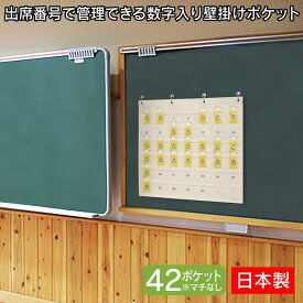サキ SAKI ウォールポケット 名札ポケット 42P オフホワイト W-421OW 日本製 壁掛け収納 学校 出席