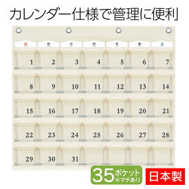 サキ ウォールポケット カレンダーポケット Mサイズ オフホワイト W-416OW 日本製 壁掛け収納 サプリ 薬 35P