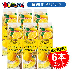 【ケース販売】ポッカサッポロ 業務用ポッカレモン プロフェッショナルスクィーズ シチリア産レモン果汁100% 1L×6本 濃縮還元