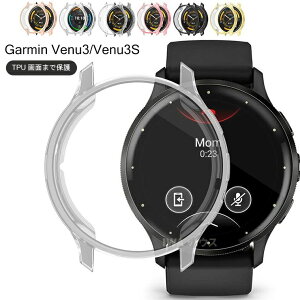Garmin Venu 3 45mm �P�[�X Garmin Venu 3s 41mm ��ʕی�J�o�[ �K�[�~�� Garmin Venu SQ Venu SQ2 �J�o�[ �K�[�~�� ���F�k�[3 Garmin