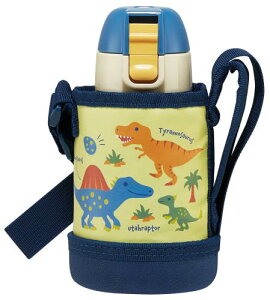 スケーター(Skater) 子供用 ステンレス 水筒 直飲み 400m ディノザウルス ピクチャー 子供に優しい軽量タイプ 男の子 専用カバー付き 保冷専用 恐竜 広口タイプ waterbottle スポーツボトル かわい