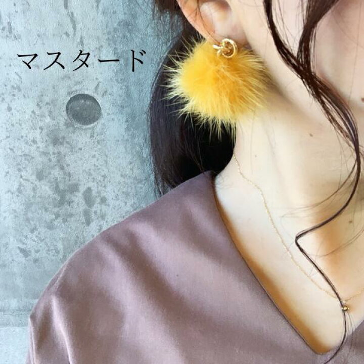 楽天市場】ミンクファー メタル ゴールド ピアス イヤリング  