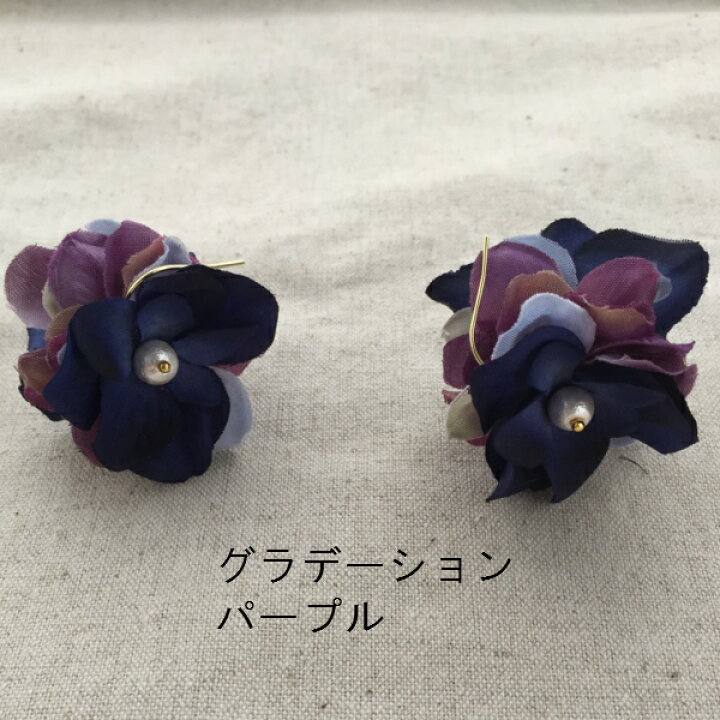 楽天市場】シルク フラワー コットン パール ピアス イヤリング 