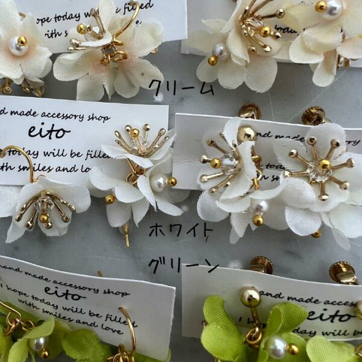 楽天市場】スワロフスキー フラワー ホワイト 白 ピアス イヤリング  