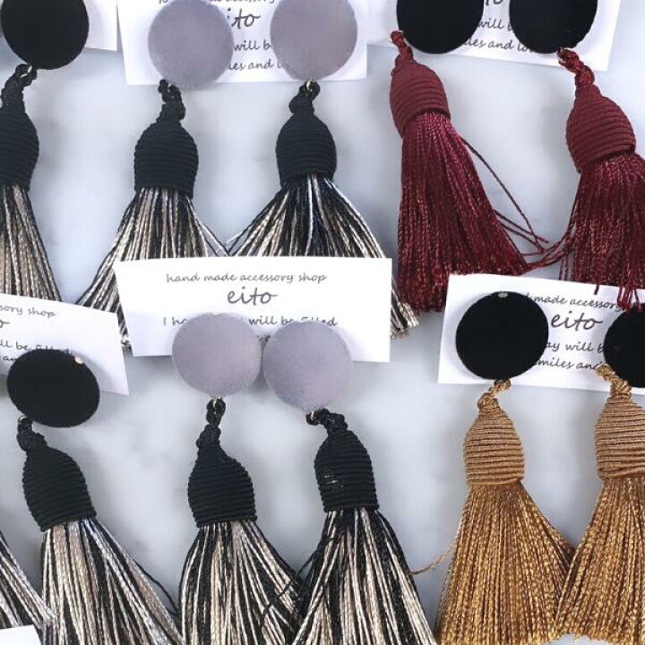 楽天市場 送料無料 タッセル ベロア イヤリング 樹脂 チタン ピアス レディース 女性用 ハンドメイド アクセサリー 大ぶり 揺れる 軽い お洒落 可愛い 金属アレルギー対応 ギフト 秋 冬 アクセサリーshop Eito