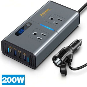 Co[^[ 200W QC3.0}[d PD27WΉ ԍڗpDC12V AC100VϊA_v^[ ? USB-C USB-A3 ACRZg2 VK[\Pbg[d J[Ro[^[