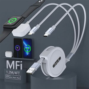 3in1 Apple Watch [d 莮 3䓯[d 3A}[d iPhone Apple Watch AirPodsΉ 1.2m P[u RpNgŎ^ѕ֗