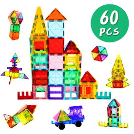 マグネットブロック 磁石 おもちゃ マグネット おもちゃ 磁気ブロック 積み木 知育玩具 パズル 子供 おもちゃ 磁石 立体 互換品 幾何学認知 カラフル 小学生 女の子 男の子 子供おもちゃ 入園 贈り物 ギフト 誕生日 クリスマス プレゼント 60PCS