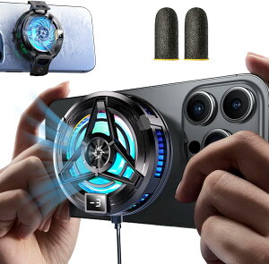 スマホ 冷却ファン 最新LED温度表示 磁気式/クリップ式2way ペルチェ素子 Androidスマホクーラー Phoneスマホクーラー Type-c給電式 プラグアンドプレイ スマホ熱対策 小型 軽量 静音設計 ゲーム/ラ