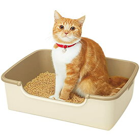 ニャンとも清潔トイレセット [約1か月分チップ・シート付] 猫用トイレ本体 シンプルタイプ ライトベージュ 成猫用