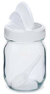 星硝(Seisho) セラーメイト 保存 瓶 2Way ボトル 粉ふり 調味料入れ ガラス 容器 320ml スプーン付 日本…