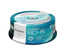 ソニー ブルーレイディスク BD-R 25GB (1枚あたり地デジ約3時間) 1回録画用 30枚入り 4倍速ダビング対応 ケース無し 30BNR