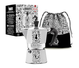 Bialetti (ビアレッティ) モカエキスプレス90周年記念モデル DOODLE ART 3カップ 直火式 (コーヒーメーカー エスプレッソ