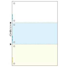 【送料無料】【個人宅届け不可】【法人（会社・企業）様限定】マルチプリンタ帳票 A4 カラー 3面(ホワイト/ブルー/クリーム) 6穴 1セット(500枚:100枚×5冊)